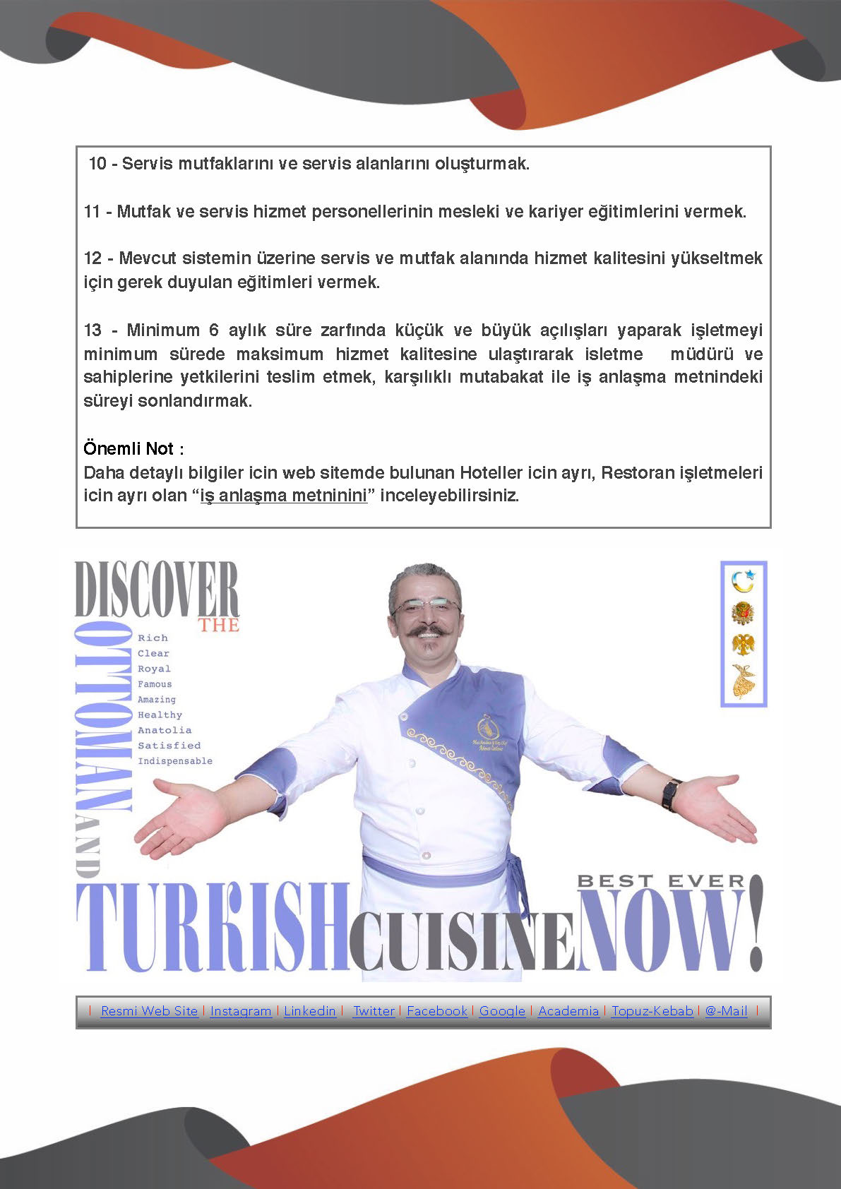 osmanli ve turk mutfagi danismanlik hizmetleri